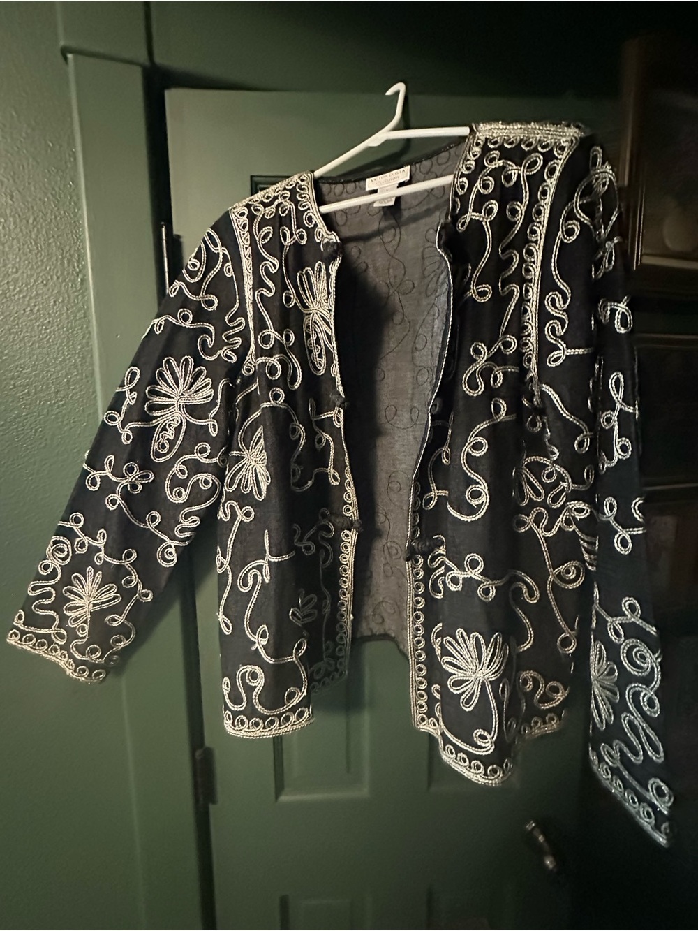 Vintage Victor Costa Embroidered Open-Front Women's  Jacket
